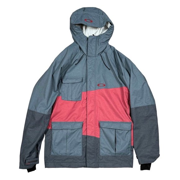 Oakley Cottage Insulated Snowboard Jacket Men's Sz M Medium Gray / Red‎ - Picture 1 of 10